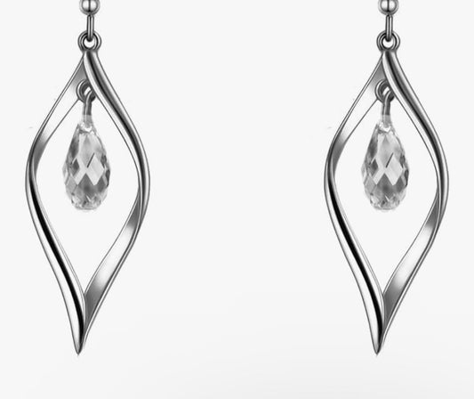 Crystal Twist Leaf High Heel Charm