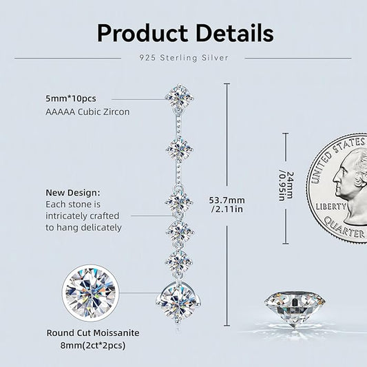 Moissanite Dangle Long Drop High Heel Charm