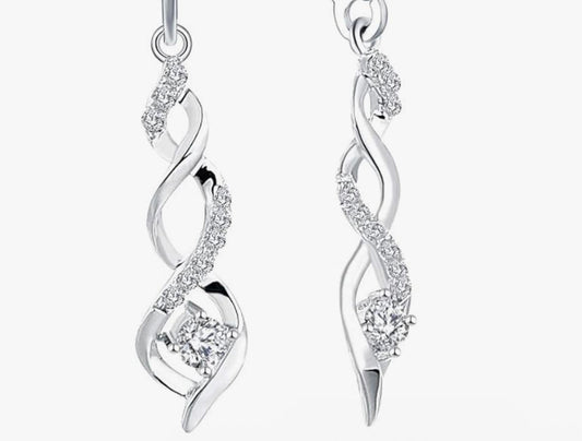 Sterling Silver Infinity Dangle High Heel Charms with AAA Cubic Zirconia