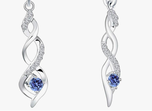 Sterling Silver Infinity Dangle High Heel Charms with AAA Cubic Zirconia